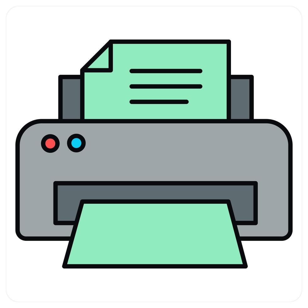 Printer and machine icon concept vector