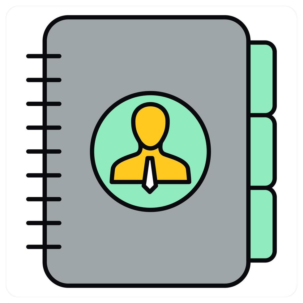 Business Contacts and list icon concept vector