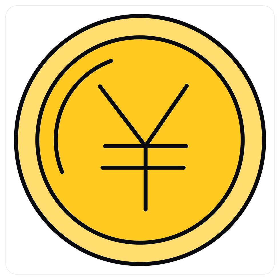 Yen and yen symbol icon concept vector
