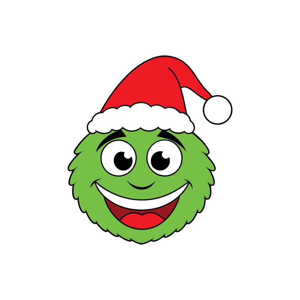 Christmas Cartoon with Santa Hat - Fun Clipart Illustration vector