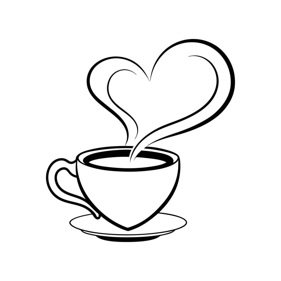 Minimalist Coffee Cup on a Saucer Icon Illustration for White Canvas Designs vector