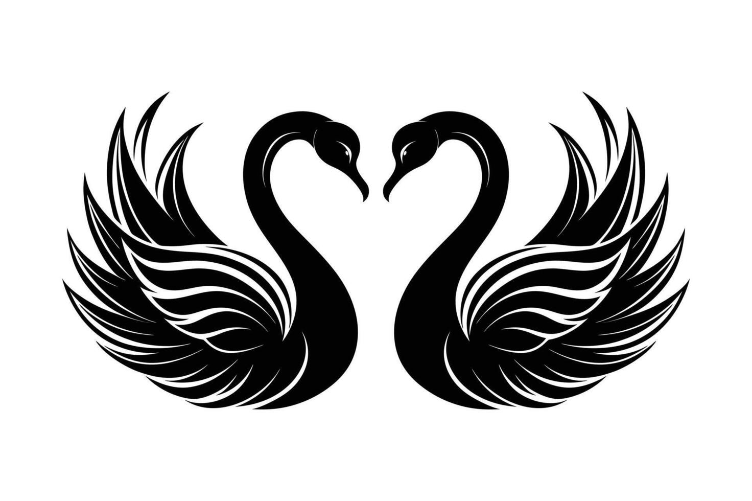 Minimalist Swan Icon Design in Silhouette Style for White Backgrounds vector