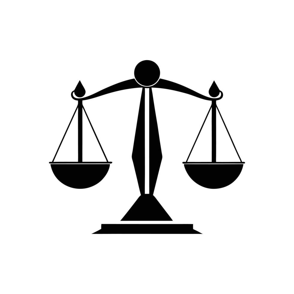 Attorney Law Silhouette Icon - Isolated on White Background vector