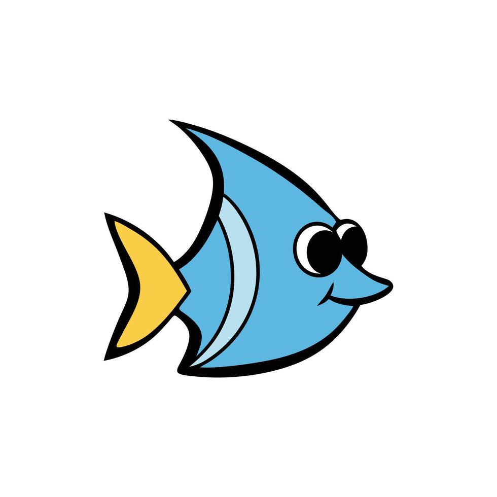 Cartoon Bass Fish with Sunglasses - Playful Clipart Illustration vector
