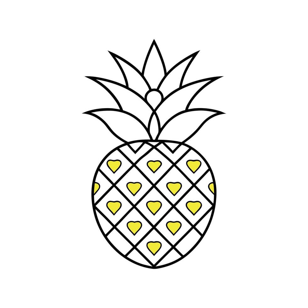 Elegant Pineapple Logo Icon Illustration Isolated on Clean White Background vector