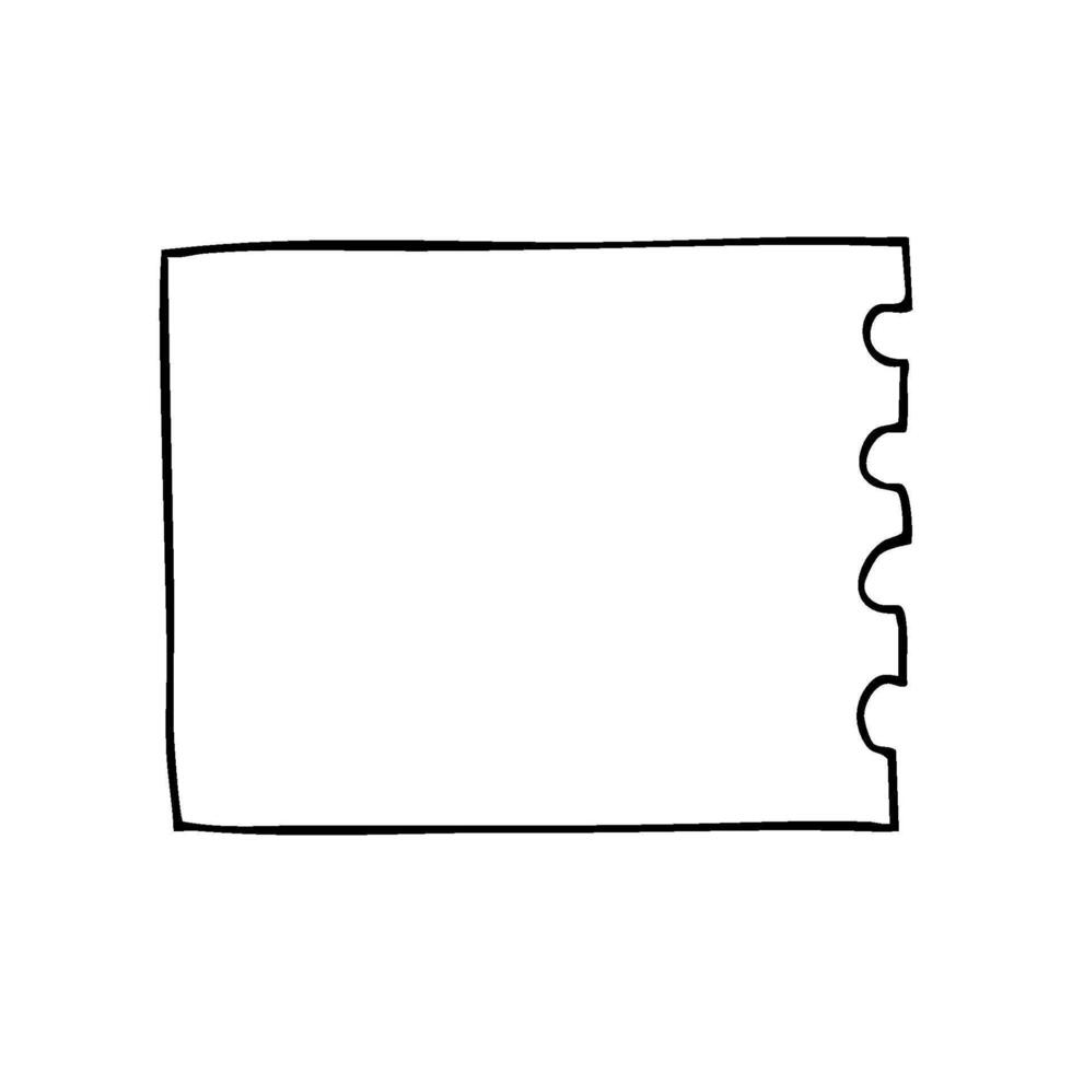 small sheet of paper with raised edge tear line - hand drawn doodle sketch vector