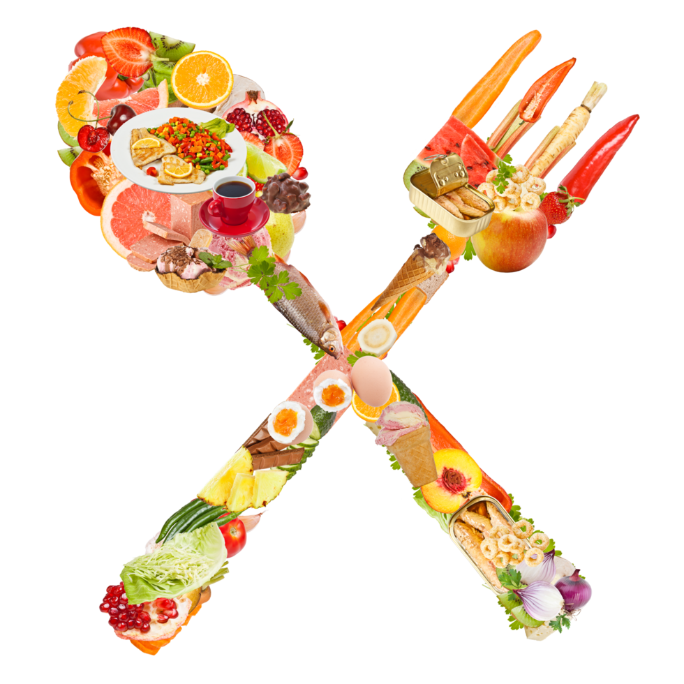 Crossed fork and spoon png