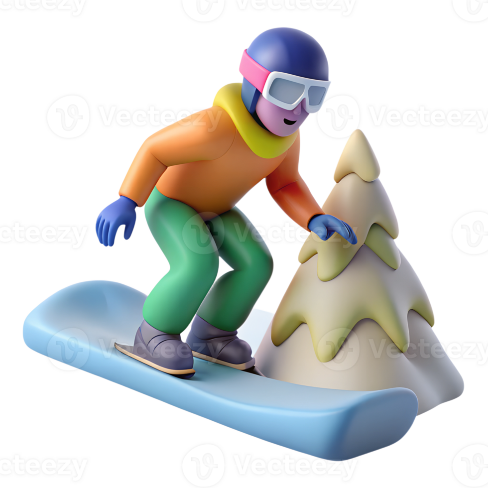 A snowboarder is riding down a hill png