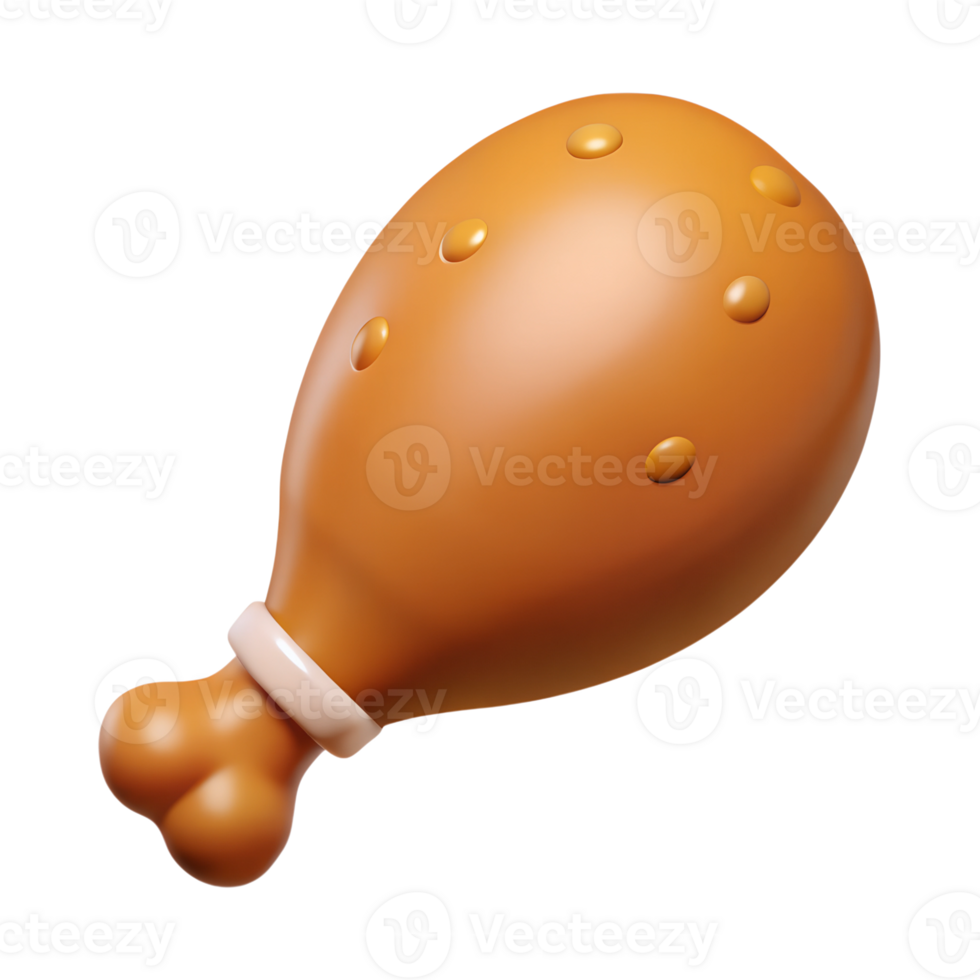 3D chicken leg png