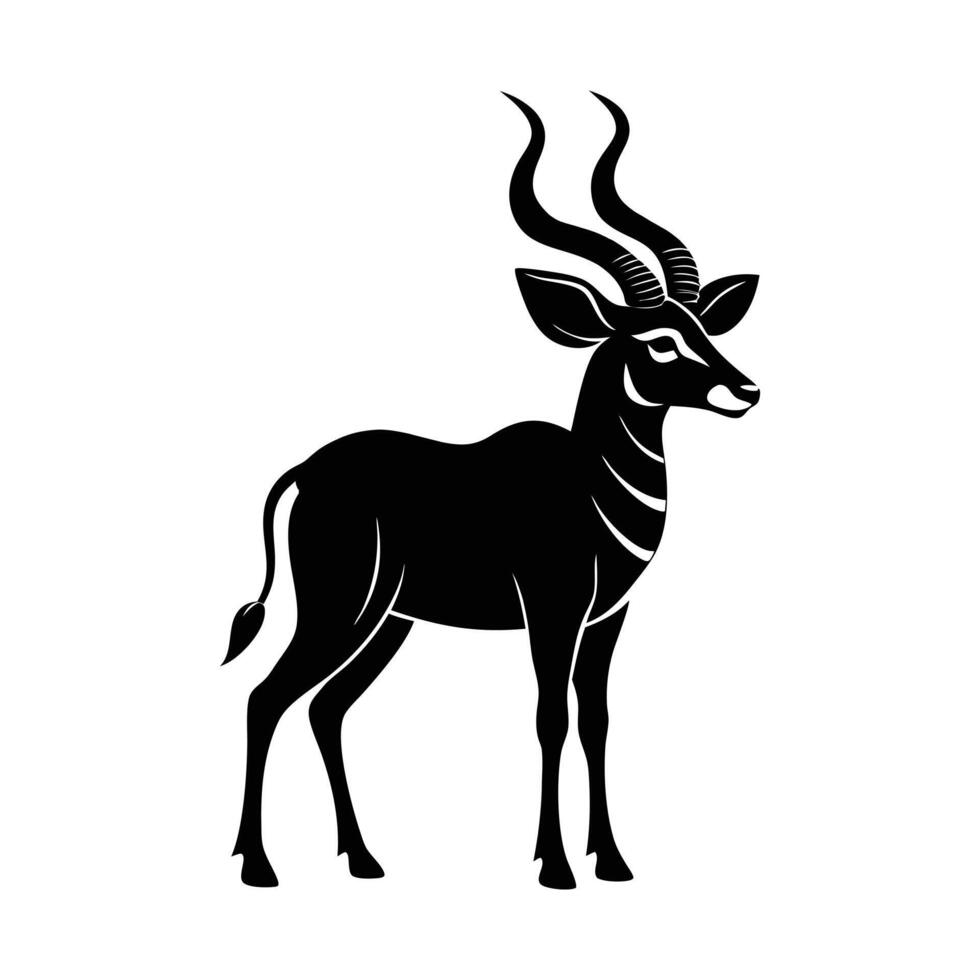 Nature Deer Illustration - Black and White Drawing for Wildlife-Themed Artwork vector