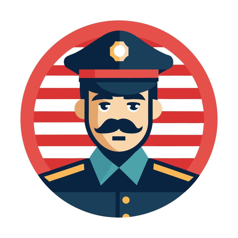 Law Enforcement Silhouette - Police Officer with Badge Design for Public Safety Art vector