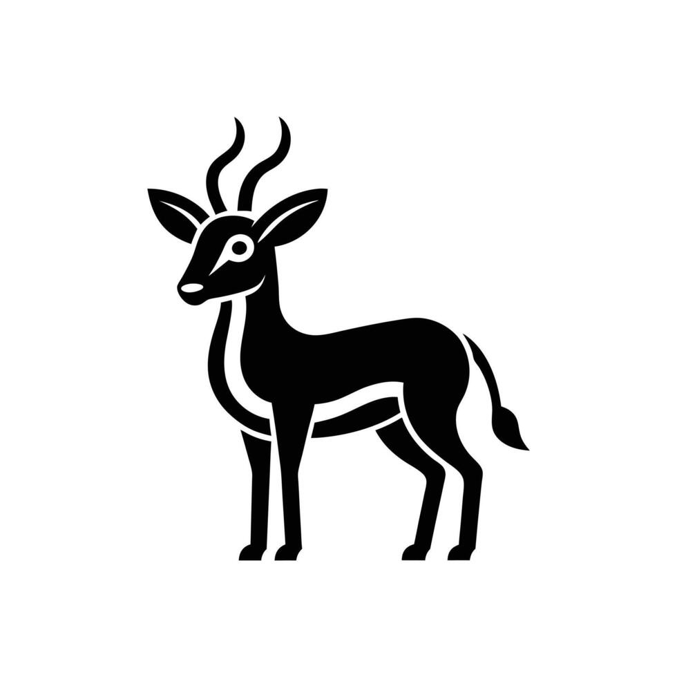 Wildlife Deer Illustration - Black and White Drawing in Format for Nature Art vector