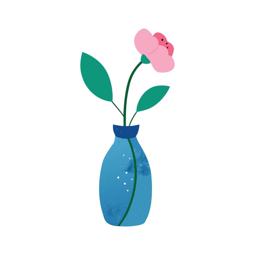 Elegant Vase with Flowers - Graceful Floral Arrangement Illustration for Decor vector