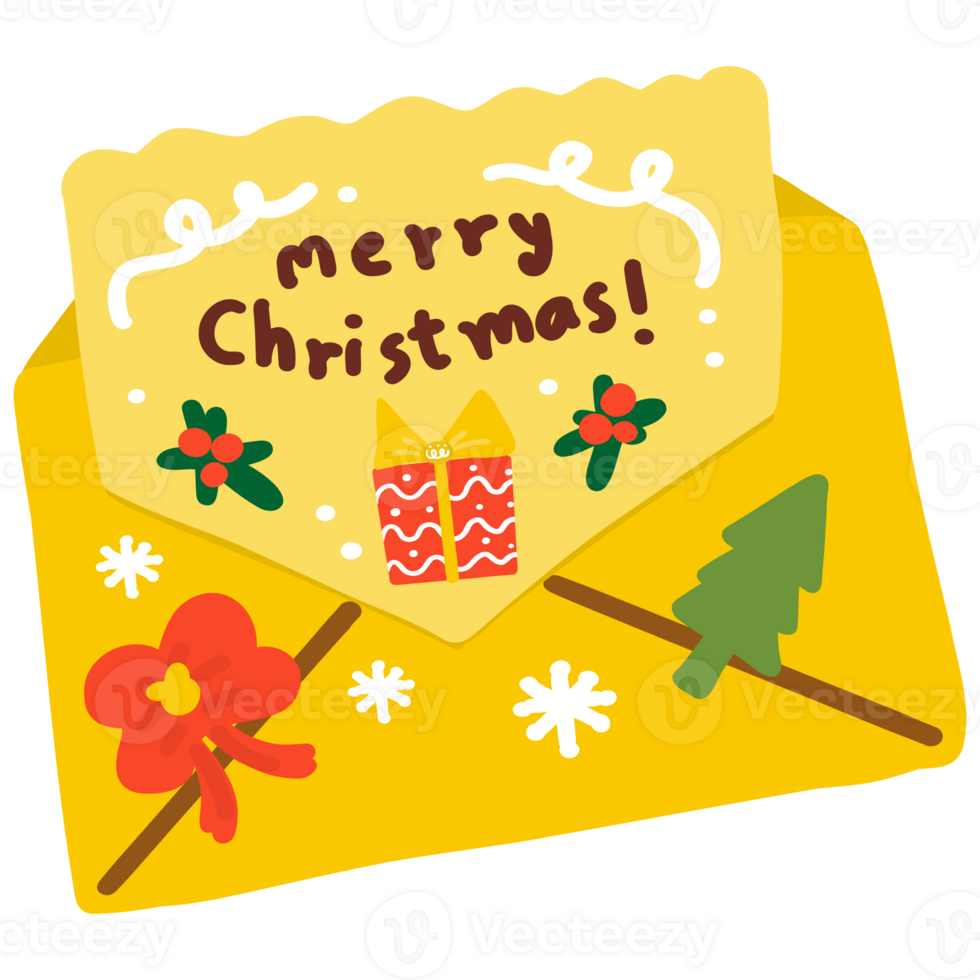 Christmas letter illustration png