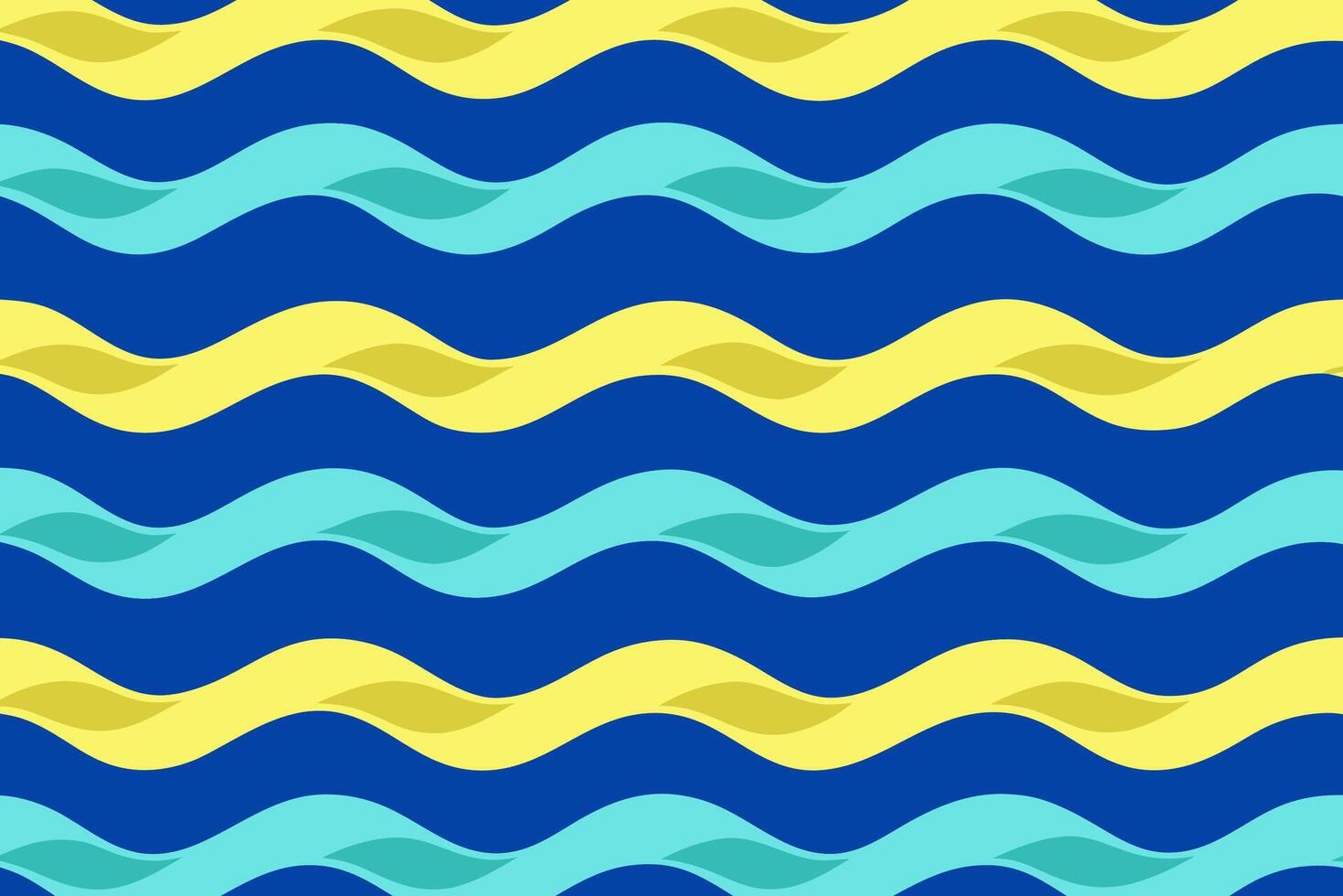 A lively design featuring waves in contrasting blue and yellow colors, perfect for backgrounds and textiles. vector