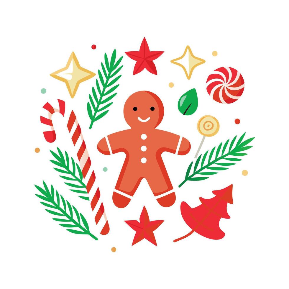 Christmas Design Element with Fir Branches, Baubles, and Ornaments for Elegant Holiday Decor vector