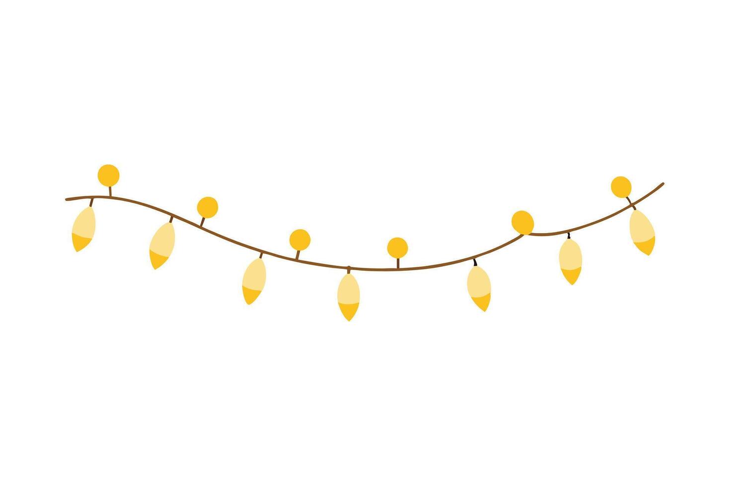 Festive Seamless Christmas Light Garland - Shining Pattern for Winter Holiday Decor vector