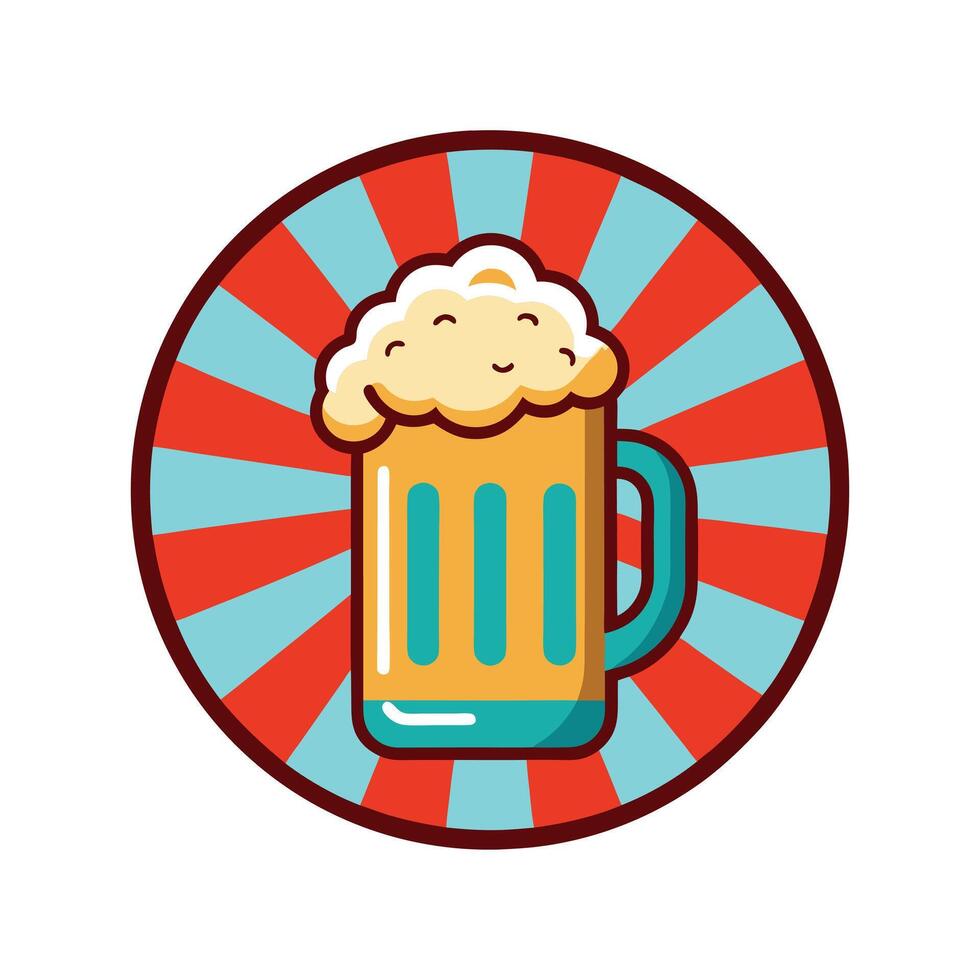 Classic Beer Glass Silhouette - Frothy Drink Design for Vintage Bar and Pub Art vector