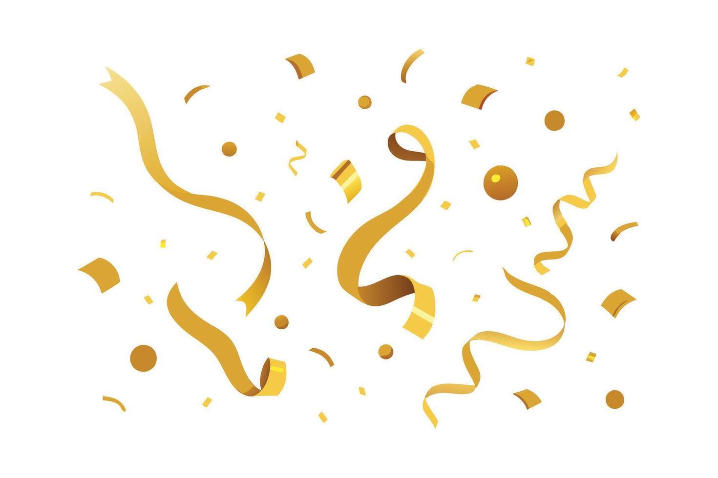 Falling Gold Confetti Glitter with Shiny Foil Design for Festive Party and Holiday Decor vector