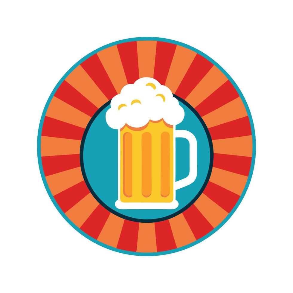 Frothy Beer Glass Silhouette - Classic Pub and Bar Design for Beverage Lovers vector