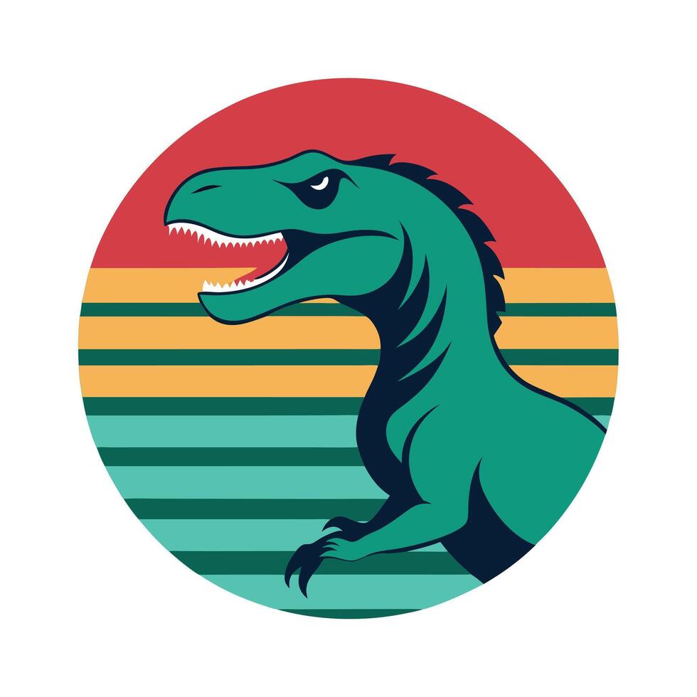 Retro Dinosaur Silhouette - Classic Prehistoric Design for Jurassic Art and Nostalgic Decor vector