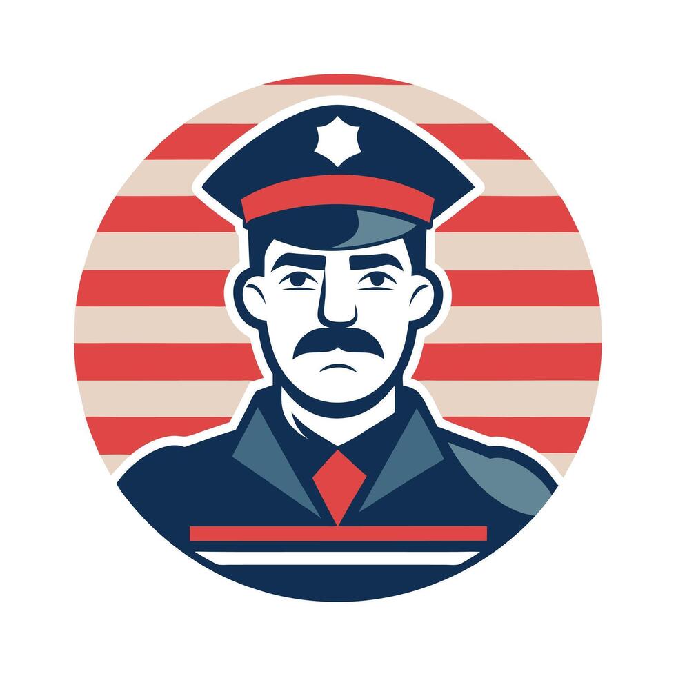 Police Officer - Law Enforcement Silhouette with Badge, Minimalist Graphic for Public Safety Authority Art vector