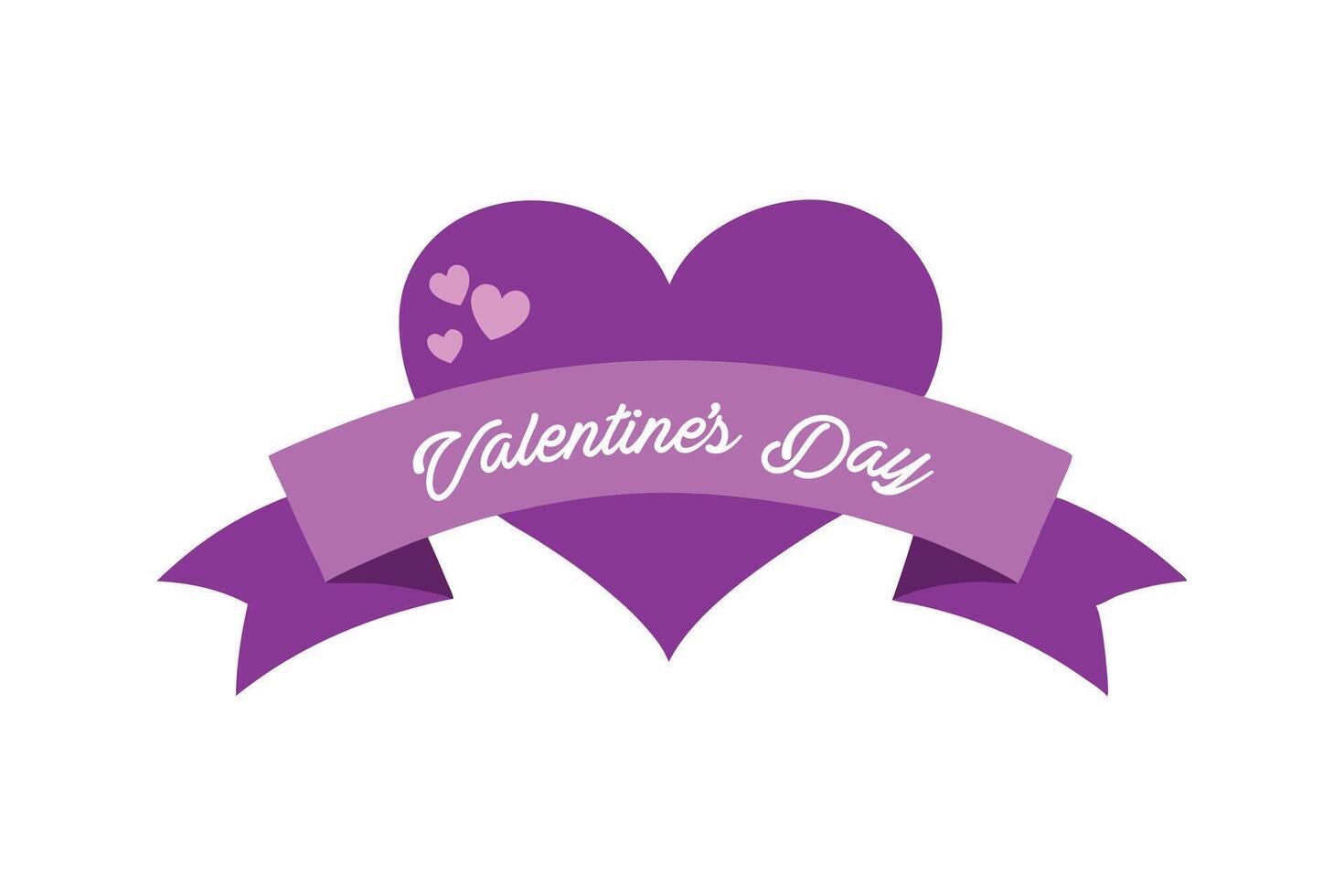 Valentine Typography - Elegant Ribbon Lettering Design with Romantic Heart Elements for Love Holiday Art vector