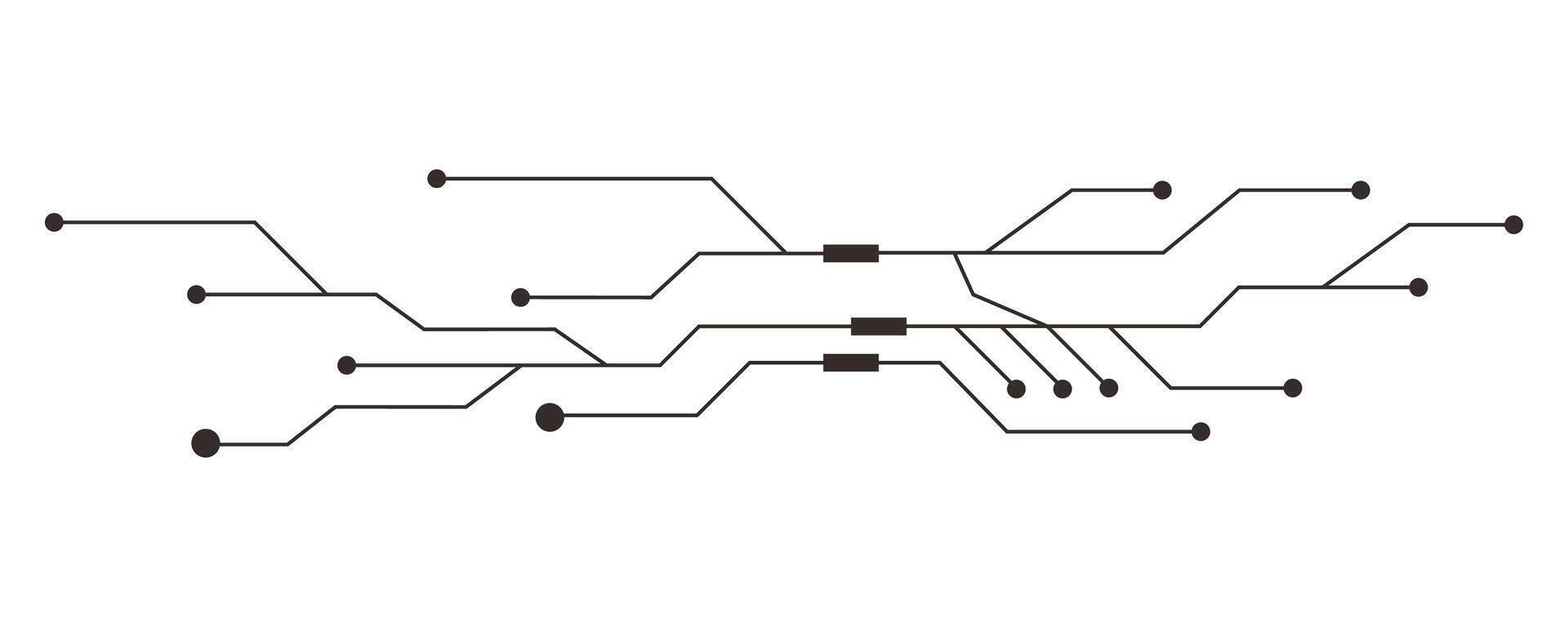 Circuit board line microchip, software. Integrated motherboard, connections. Innovative Electronic Network. Technology background, design elements geometric and connection system. vector