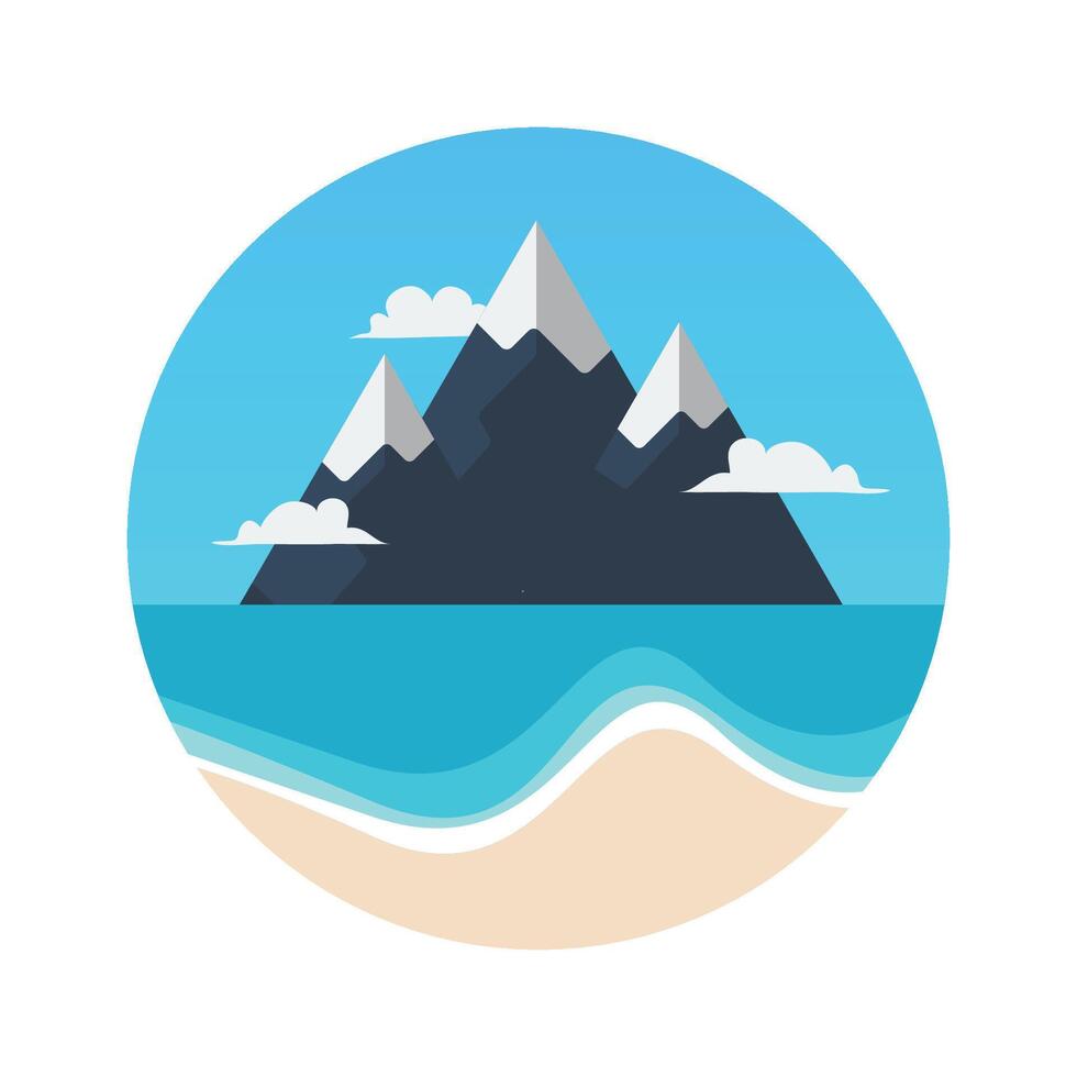 Mountain and the beach vector