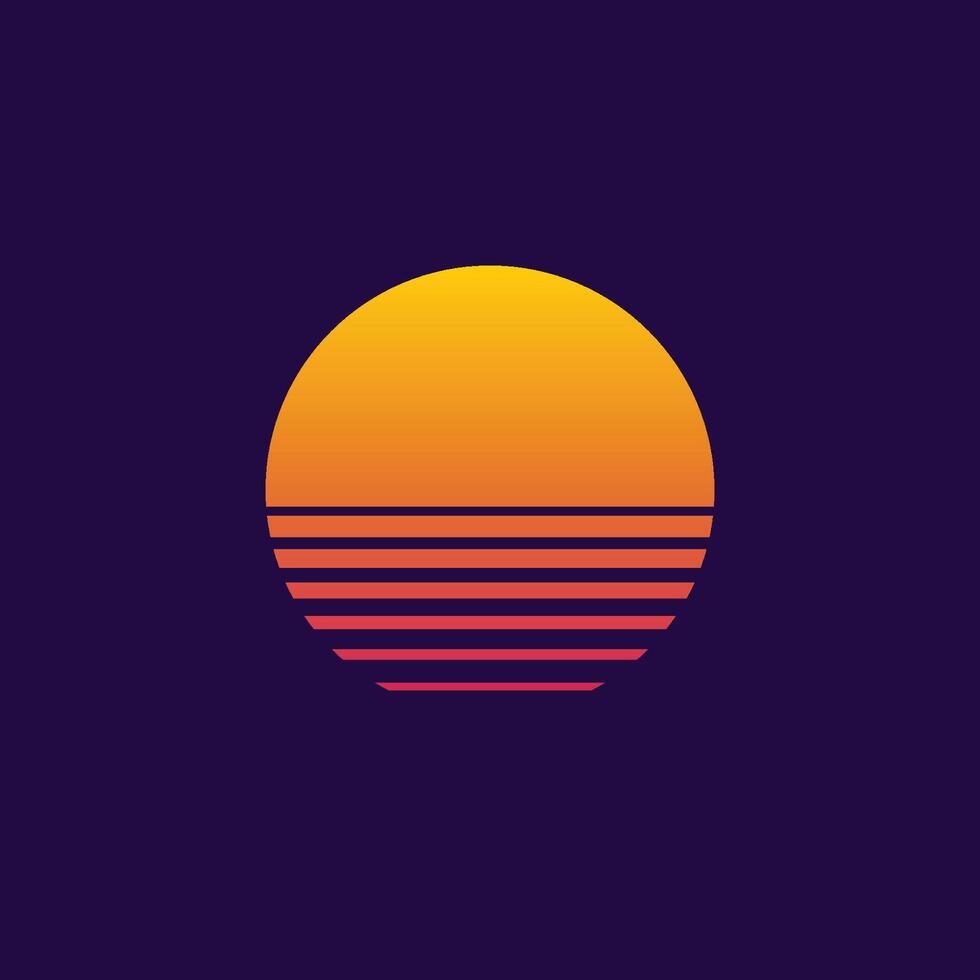 Retro sun logo vector