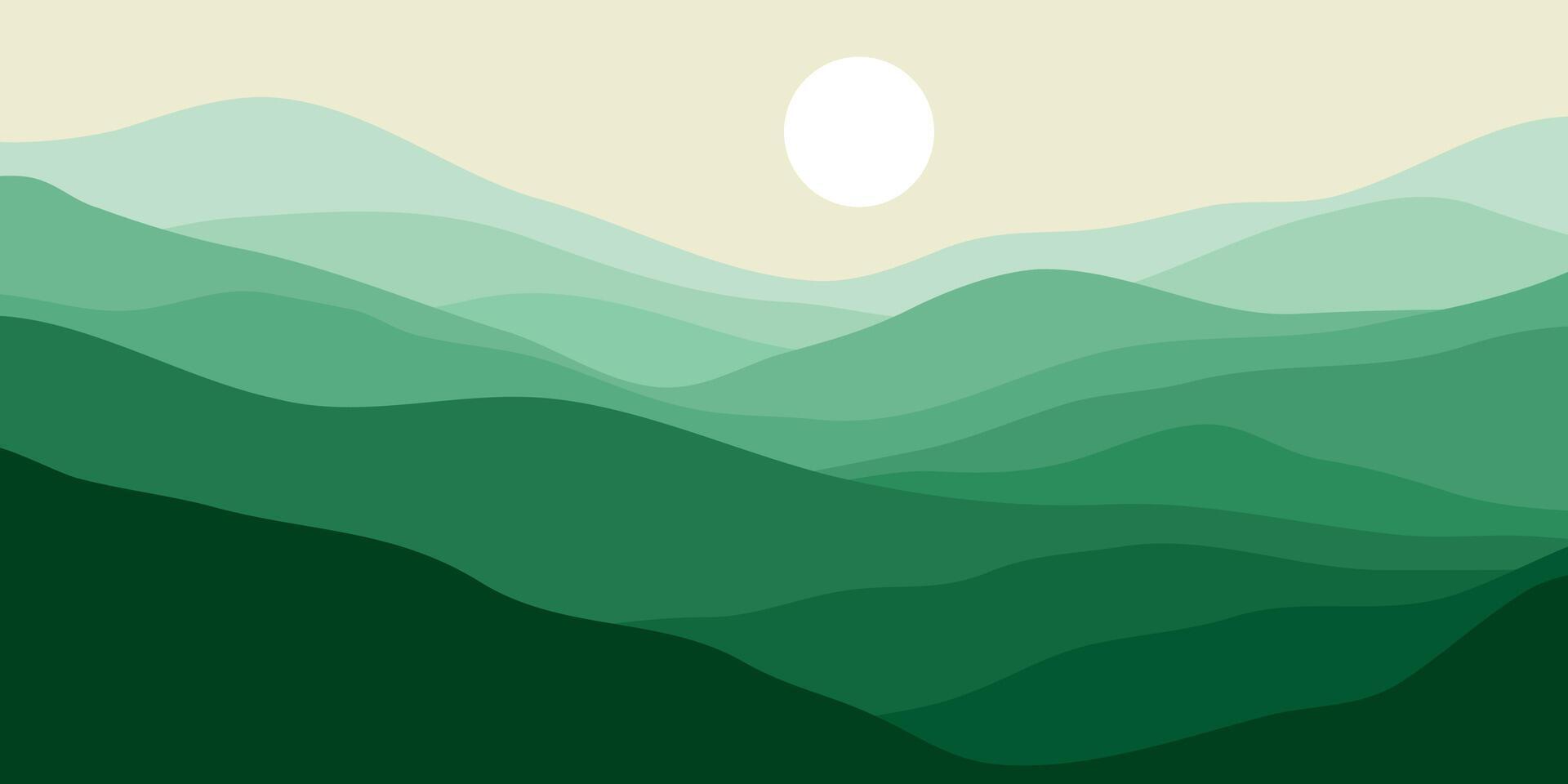 Mountain colors, translucent waves, sunset, abstract glass shapes, modern background, vector
