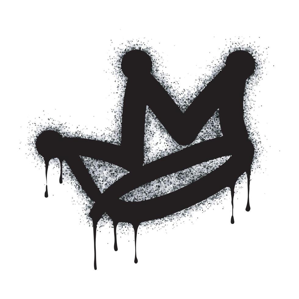 graffiti spray crown icon isolated on white background. vector