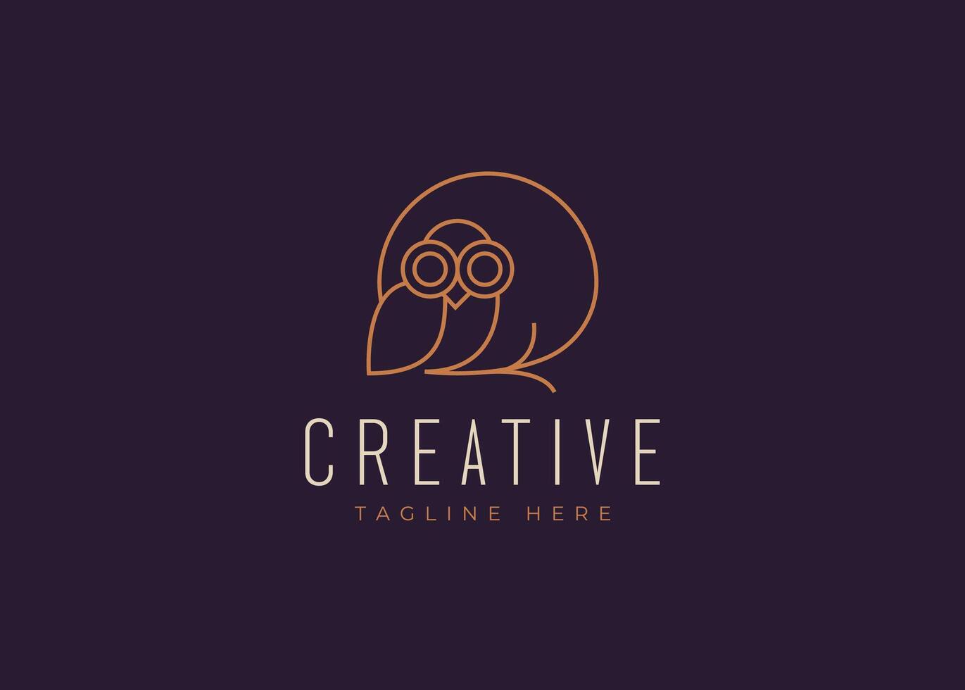 Owl Moon Logo Design Template. Owl Perch Icon Line Art Logo Design vector