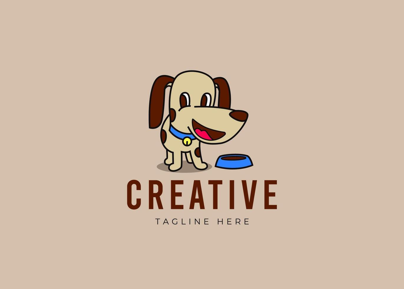 Puppy Care Logo Design Template. Pet Care Icon Line Art vector