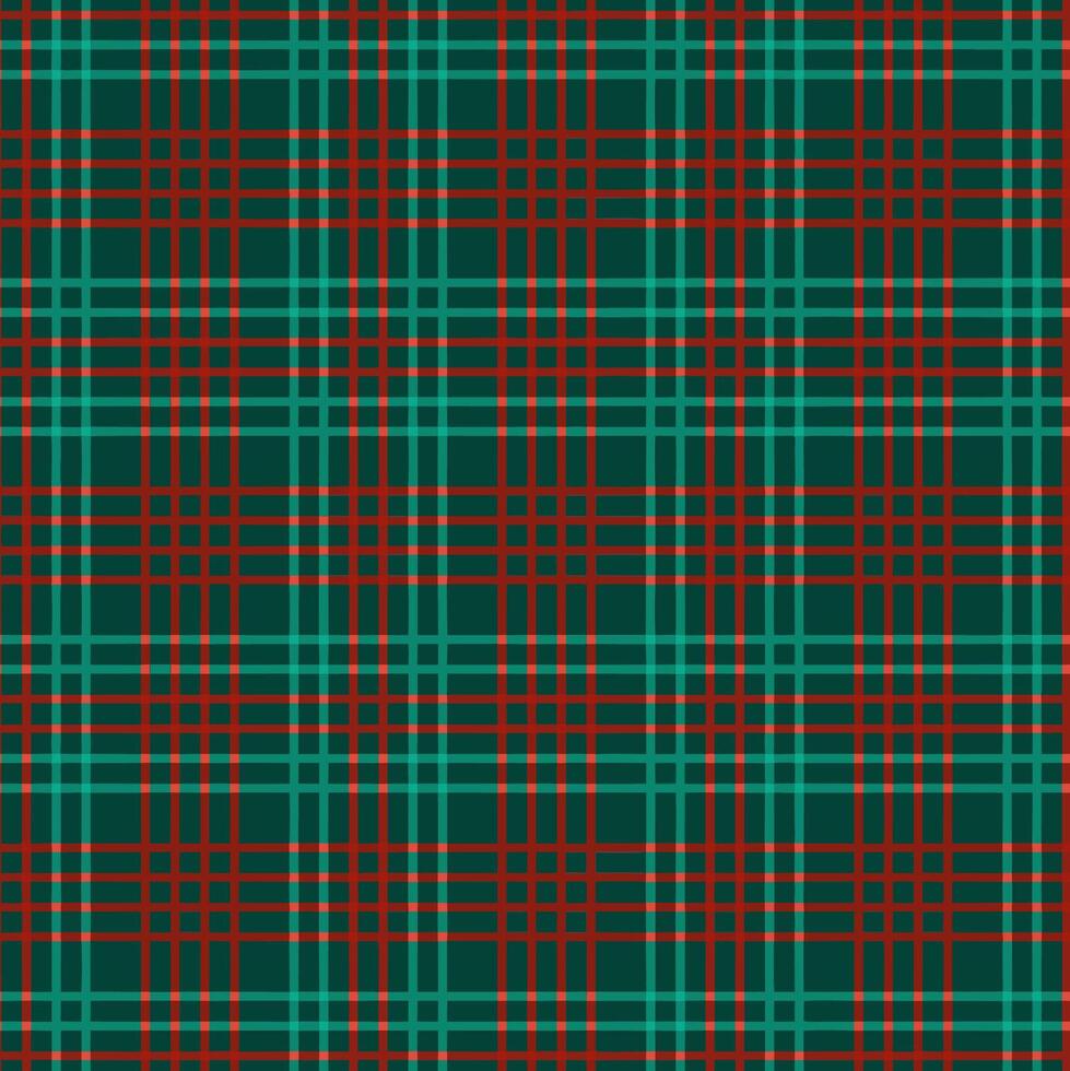 red and green plaid fabric pattern vector