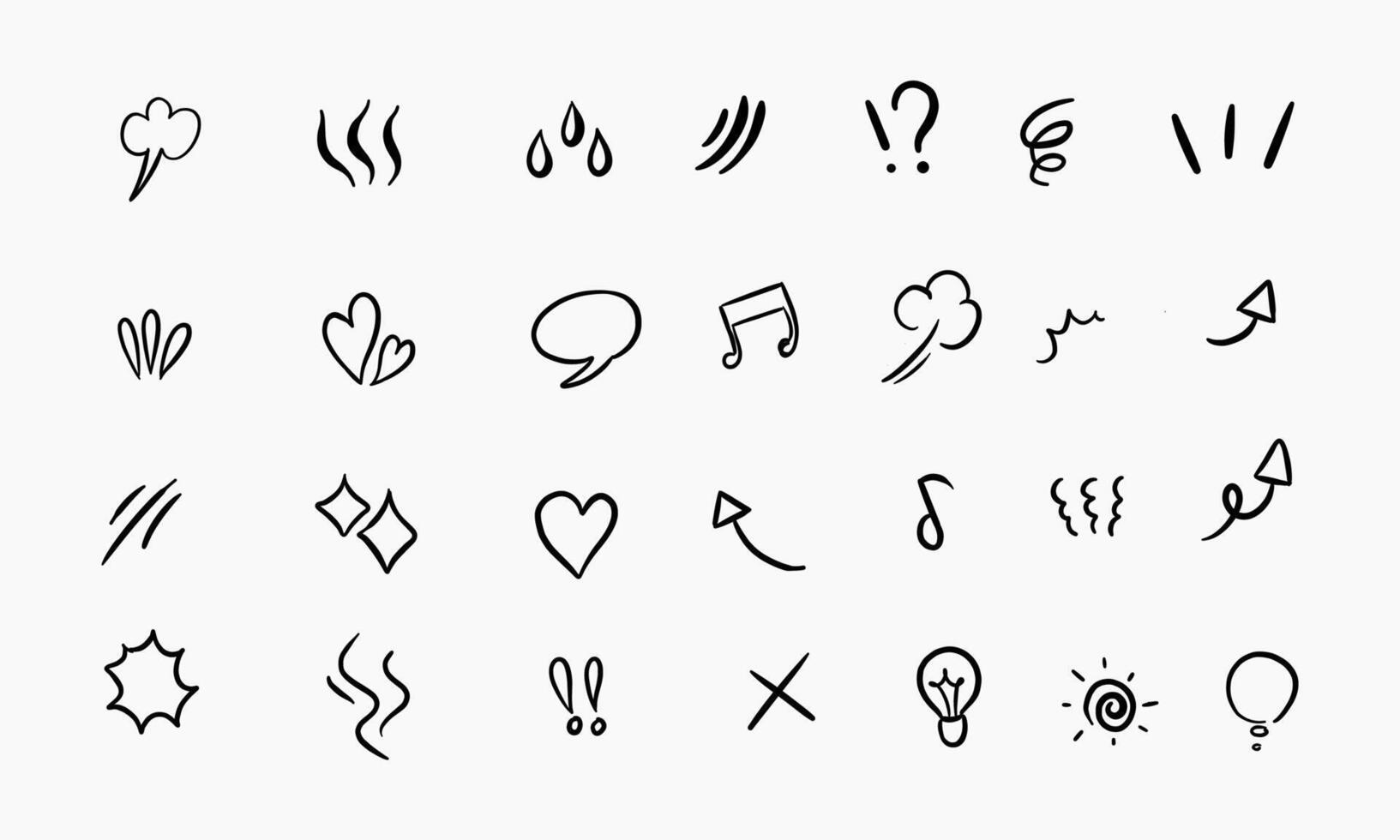 Collection Of Hand Drawn Doodle Symbols And Icons vector