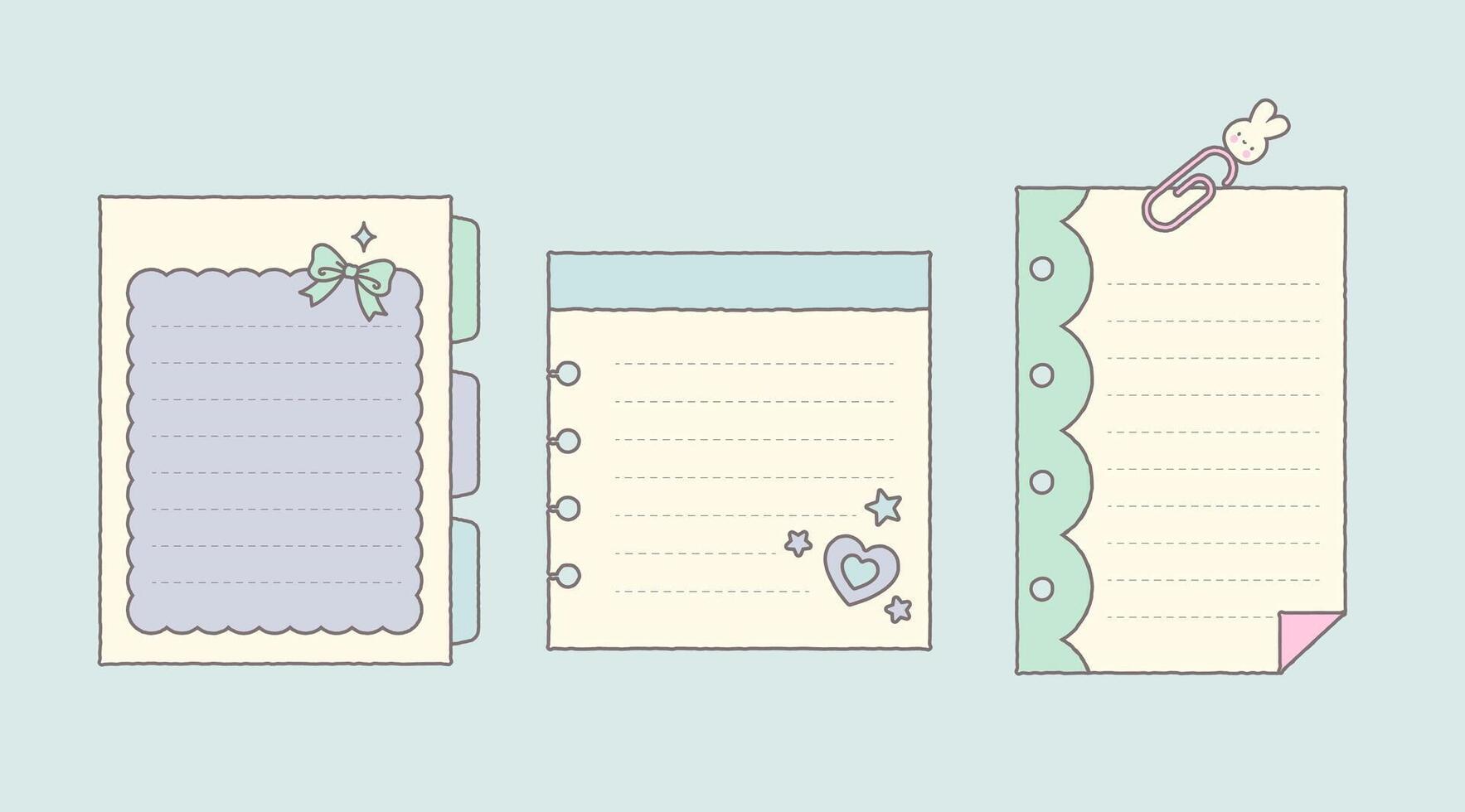 Cute Notepad Paper with Cute Doodles vector