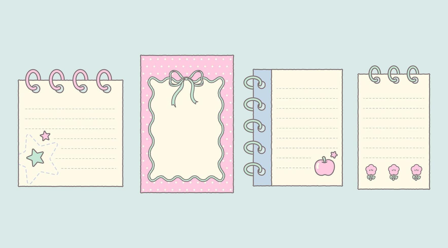 Note Paper with Cute Doodles vector