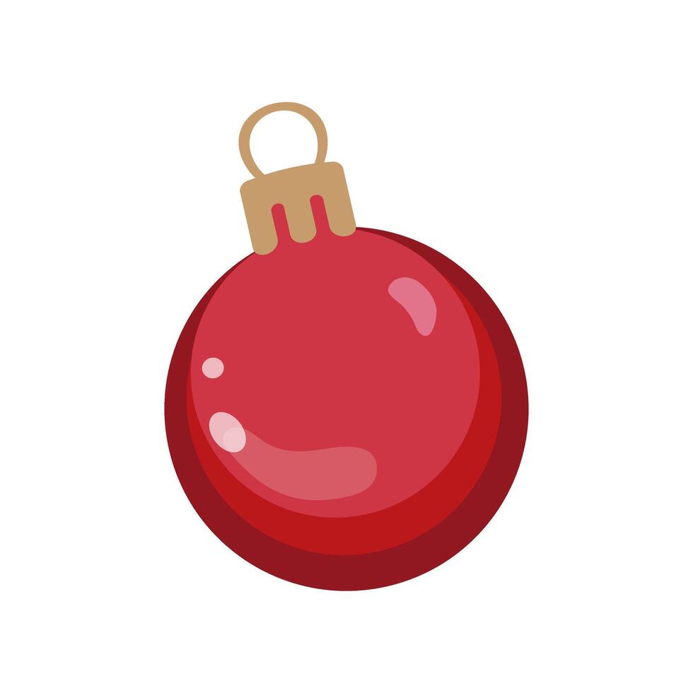 Red Christmas ornament with glossy finish illustration vector