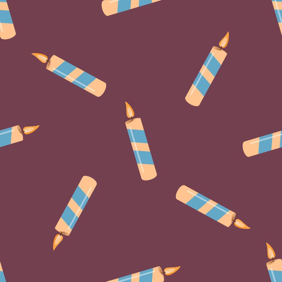 Seamless Pattern of Striped Birthday Candle Design for Celebration vector
