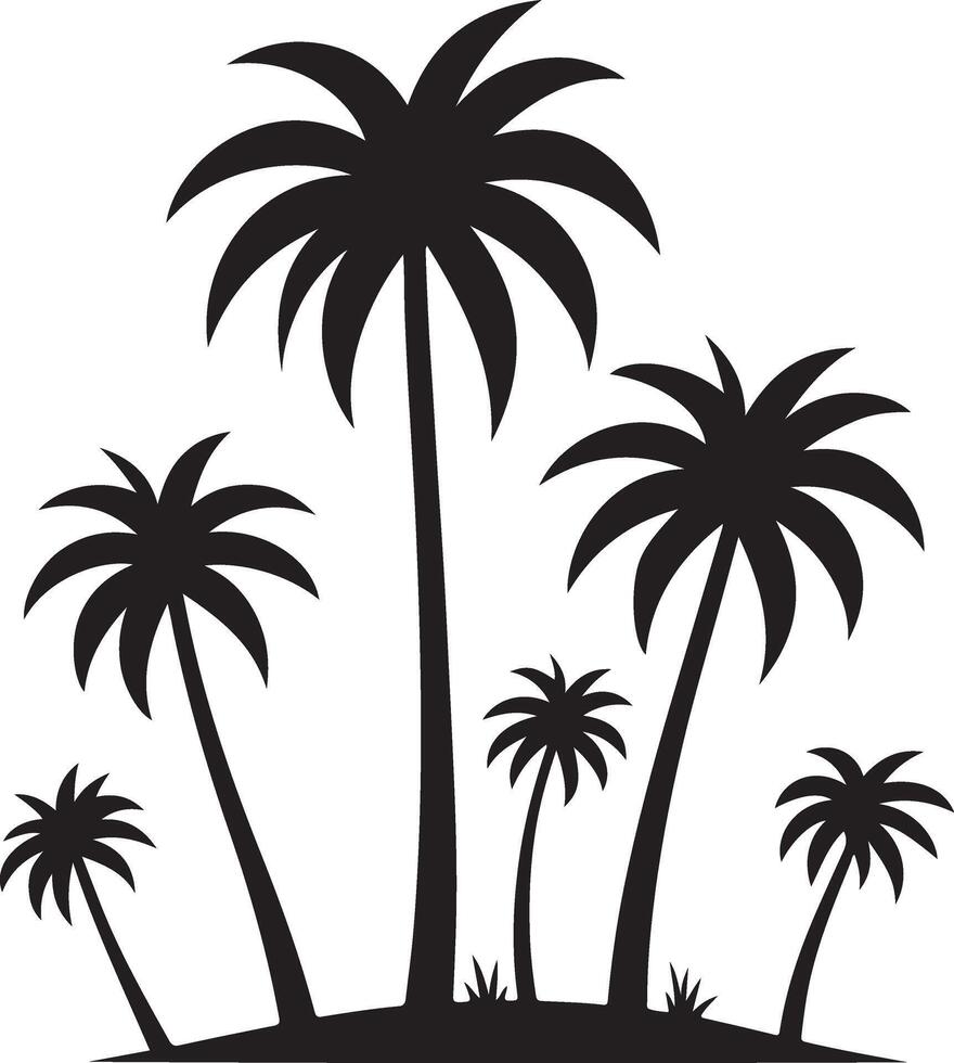 palm tree silhouette art, suitable for various creative applications. vector