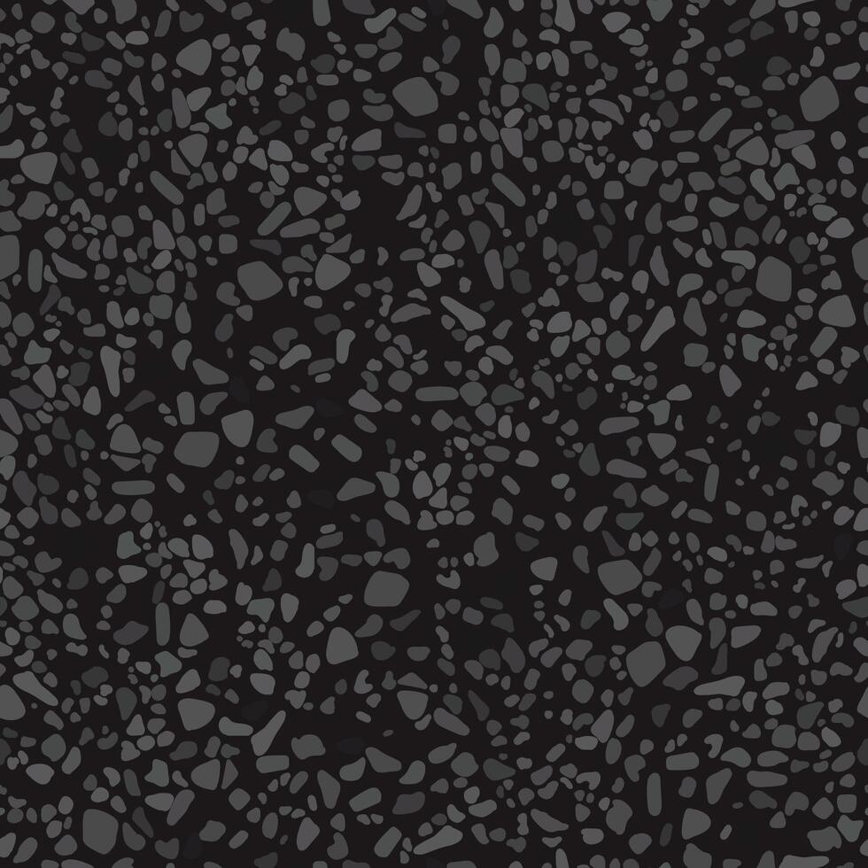 The black grainy texture of the asphalt. Seamless pattern background. vector