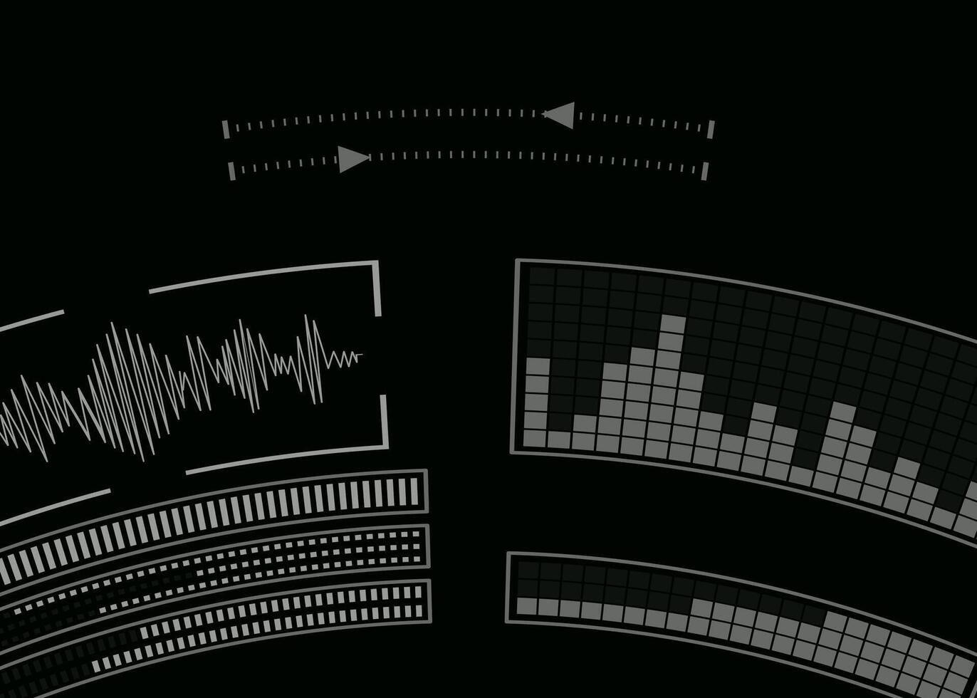 The screen with the audio program. Music setting. vector