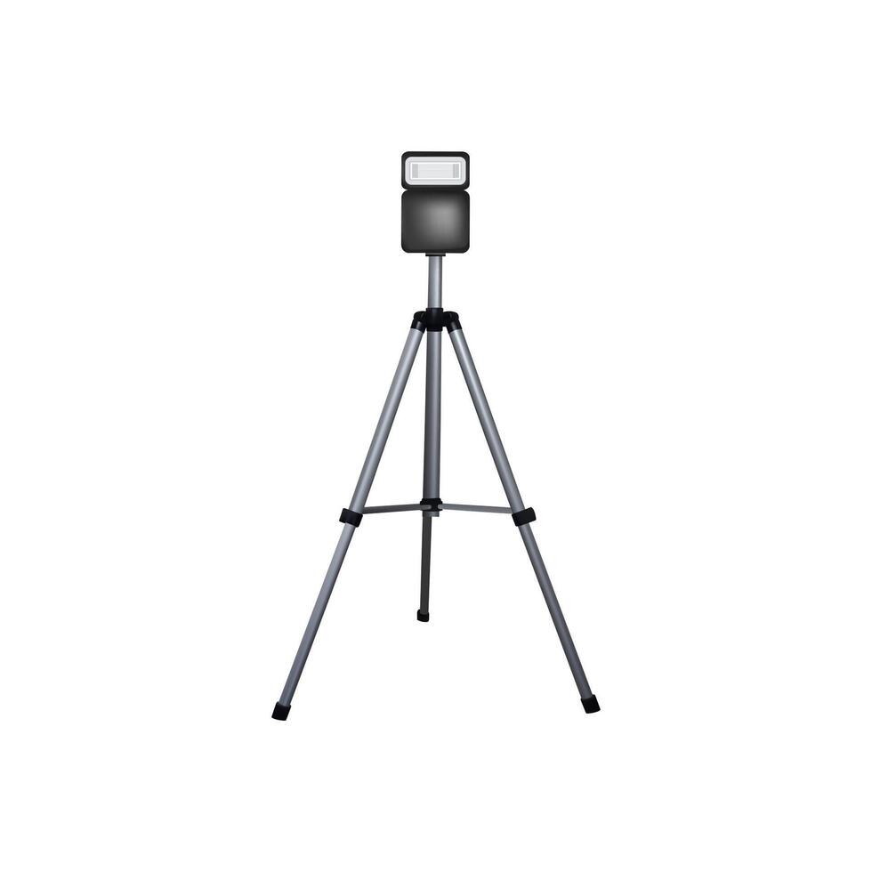 Circular flash on tripod. Professional photography equipment. vector