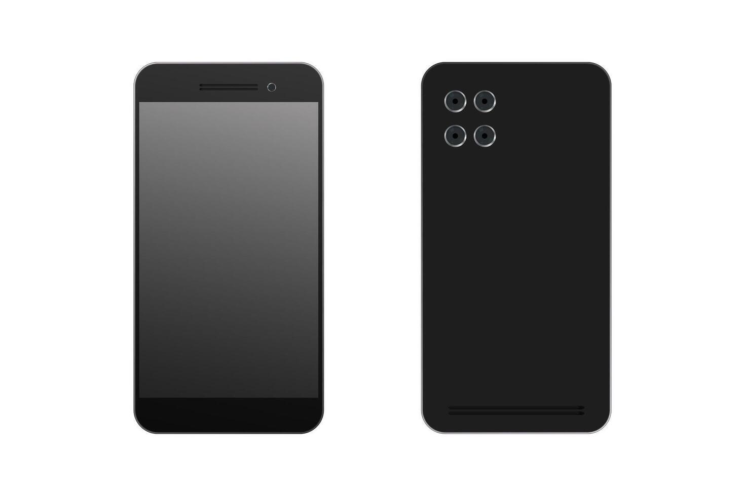 Realistic smartphone. View from front and back. vector