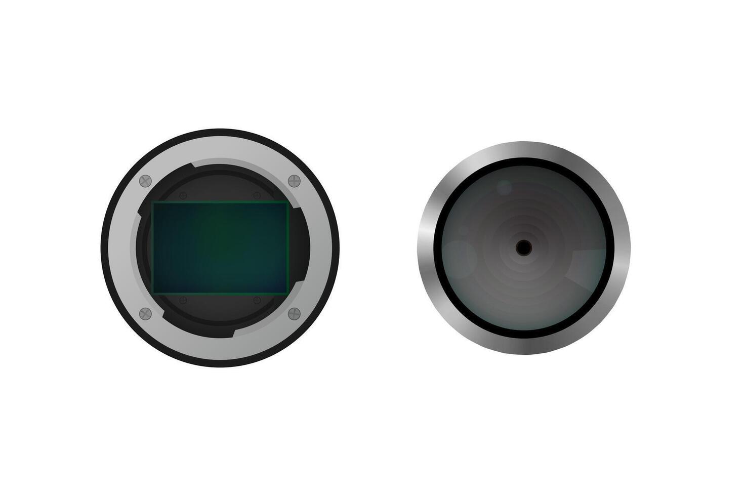 Image sensor and lens. Camera equipment. vector