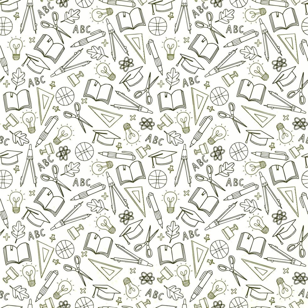 a pattern with books and math equation for student vector