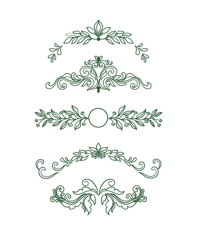 a collection of green elegant designs vector