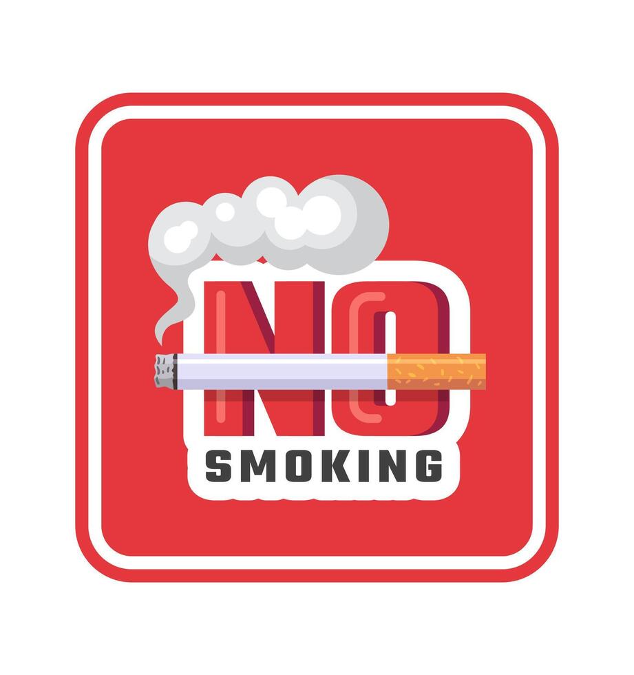 a red sign that says no smoking on it vector