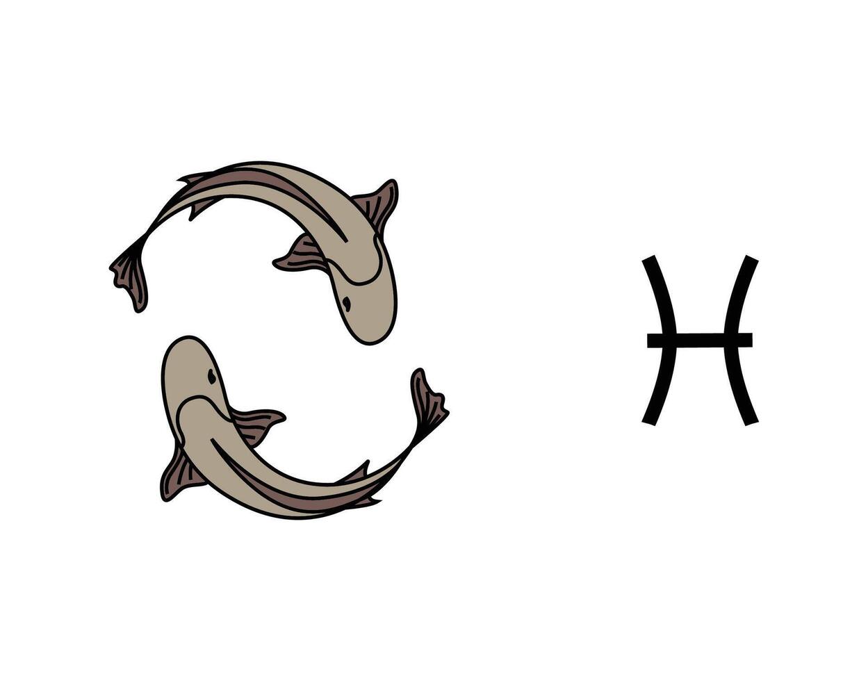 pisces zodiac logo isolated on white vector